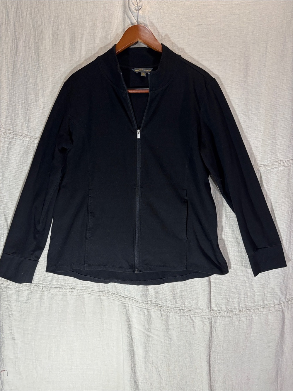 STRETCHTHERULES Black Full Zip Activewear Jacket XL EUC